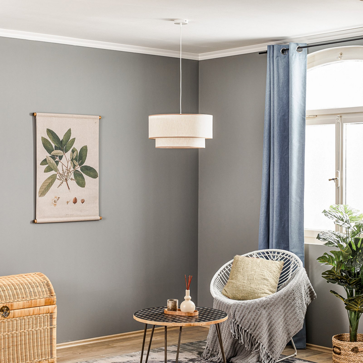Hängeleuchte Boho Doppelschirm Beige E27 Hängelampe Deckenlampe Siehe Text/Foto B-Ware - 5903689181082
