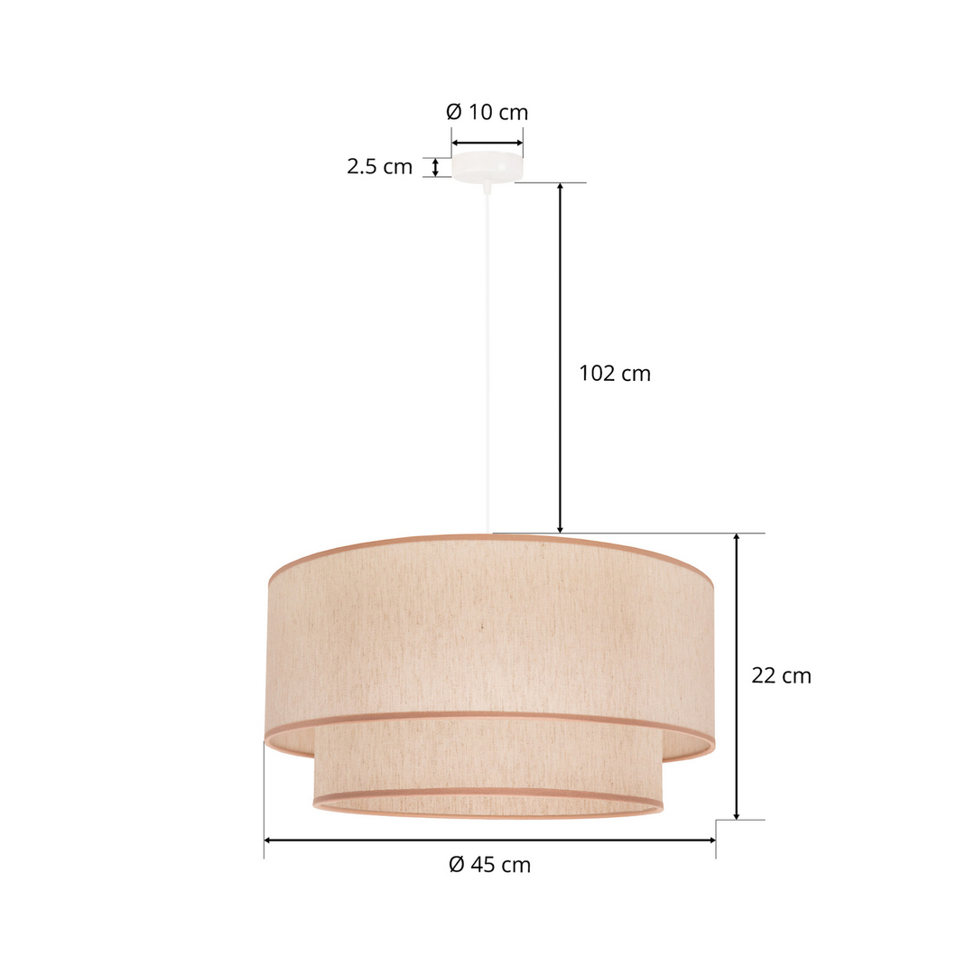 Hängeleuchte Boho Doppelschirm Beige E27 Hängelampe Deckenlampe Siehe Text/Foto B-Ware - 5903689181082