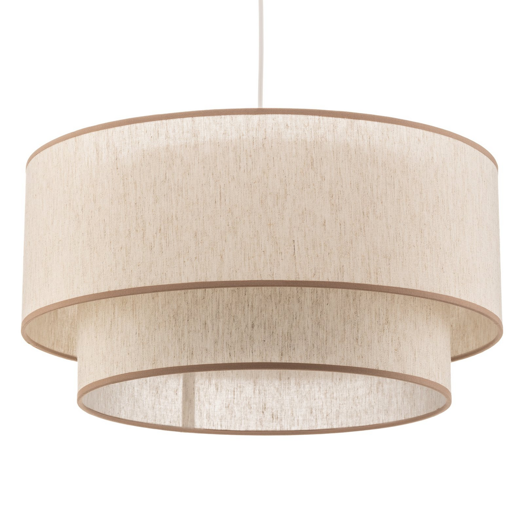 Hängeleuchte Boho Doppelschirm Beige E27 Hängelampe Deckenlampe Siehe Text/Foto B-Ware - 5903689181082