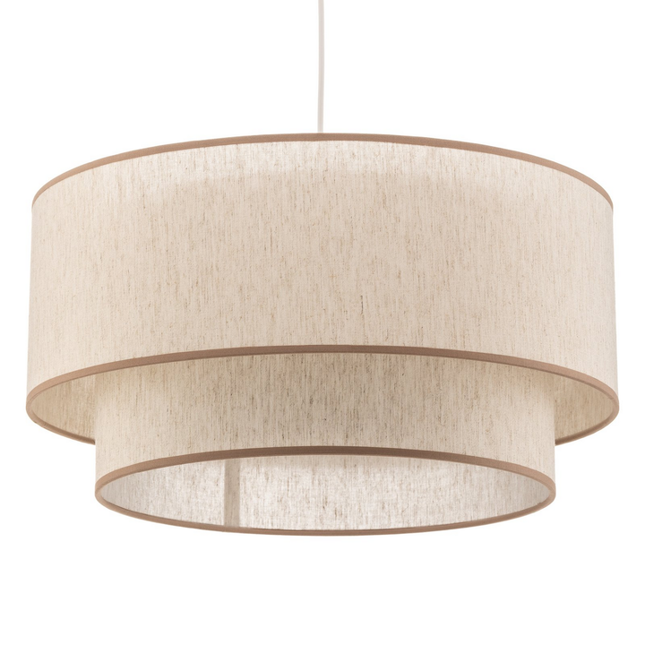 Hängeleuchte Boho Doppelschirm Beige E27 Hängelampe Deckenlampe Siehe Text/Foto B-Ware - 5903689181082