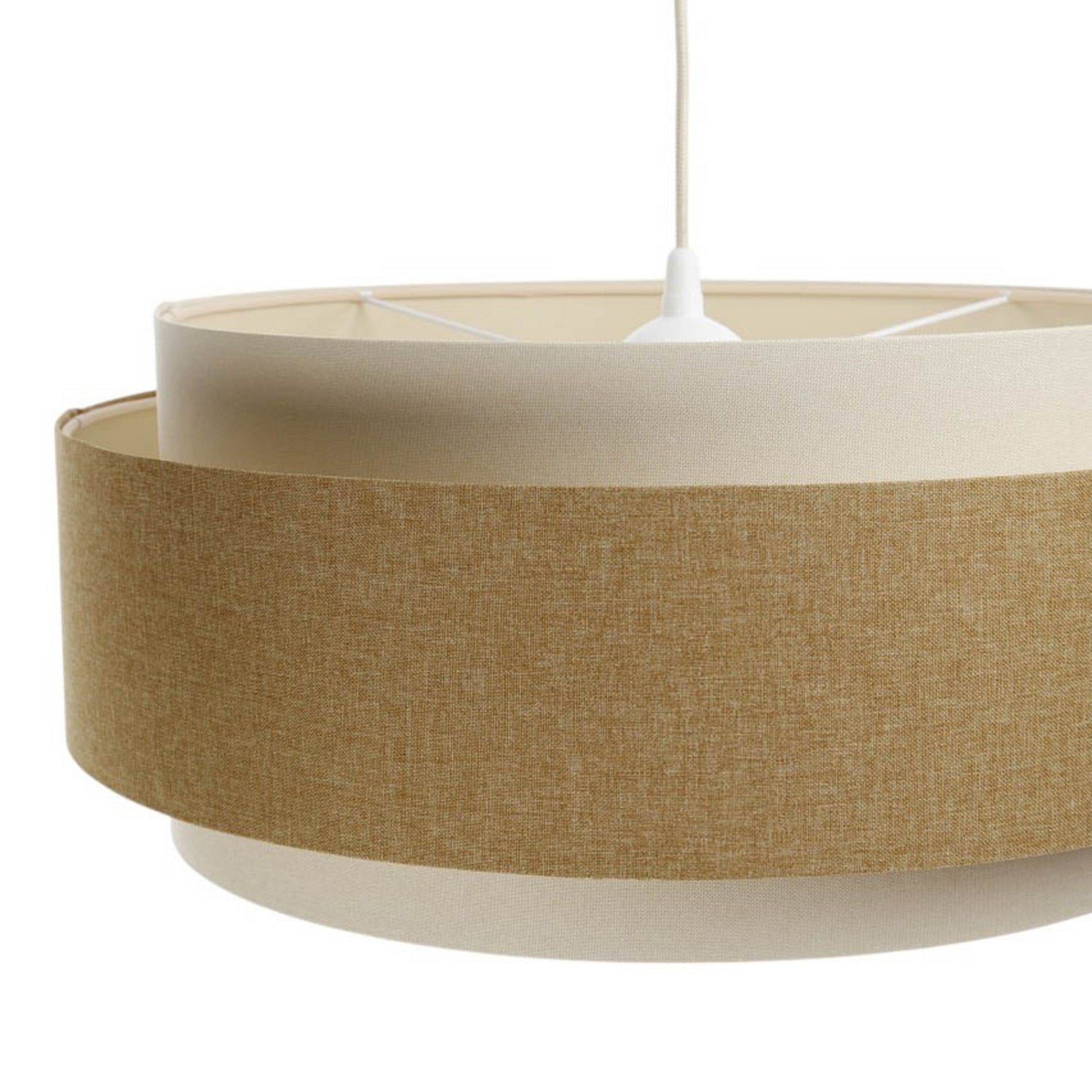 B-Ware Hängeleuchte Boho Elegant Pendelleuchte Textil Lampe Beige Creme ø 60 Cm E27 Led - 5906742030884