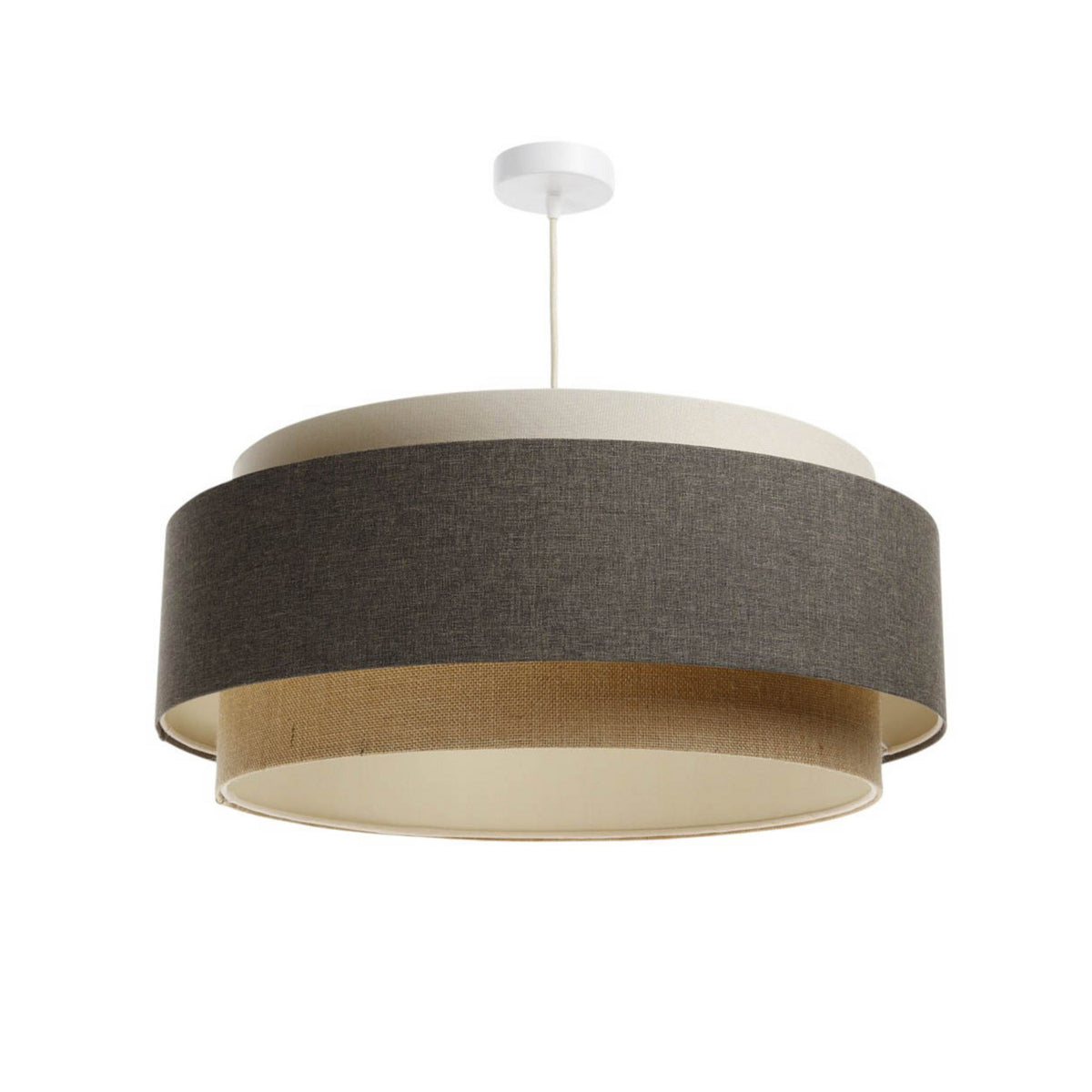 Hängeleuchte Pendelleuchte Boho Elegant Textil Braun Beige Creme Ø 60 cm E27 LED - 5906742030877