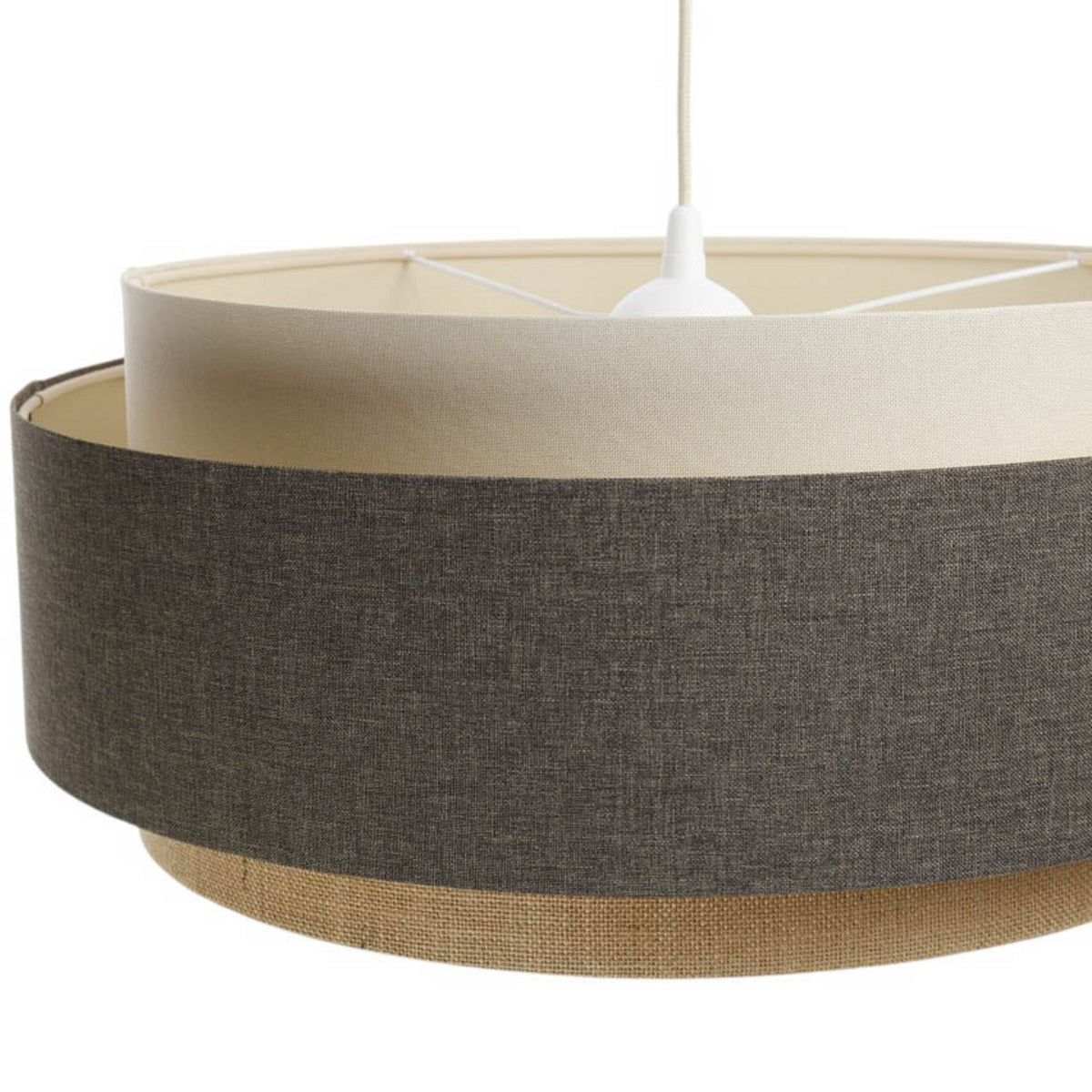 Hängeleuchte Pendelleuchte Boho Elegant Textil Braun Beige Creme Ø 60 cm E27 LED - 5906742030877