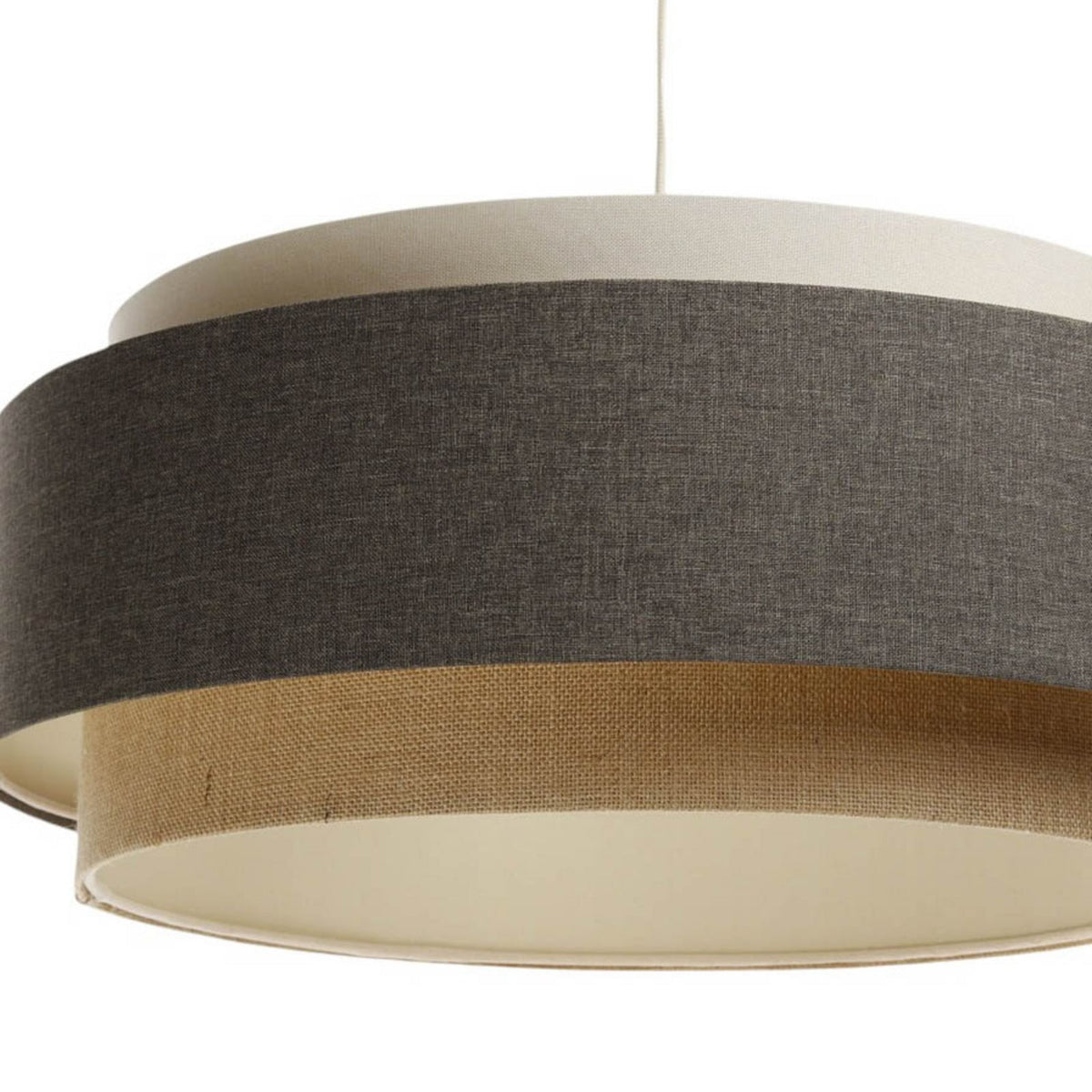 Hängeleuchte Pendelleuchte Boho Elegant Textil Braun Beige Creme Ø 60 cm E27 LED - 5906742030877