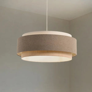B-Ware Hängeleuchte Pendelleuchte Boho Elegant Textil Braun Beige Creme ø 60 Cm E27 Led