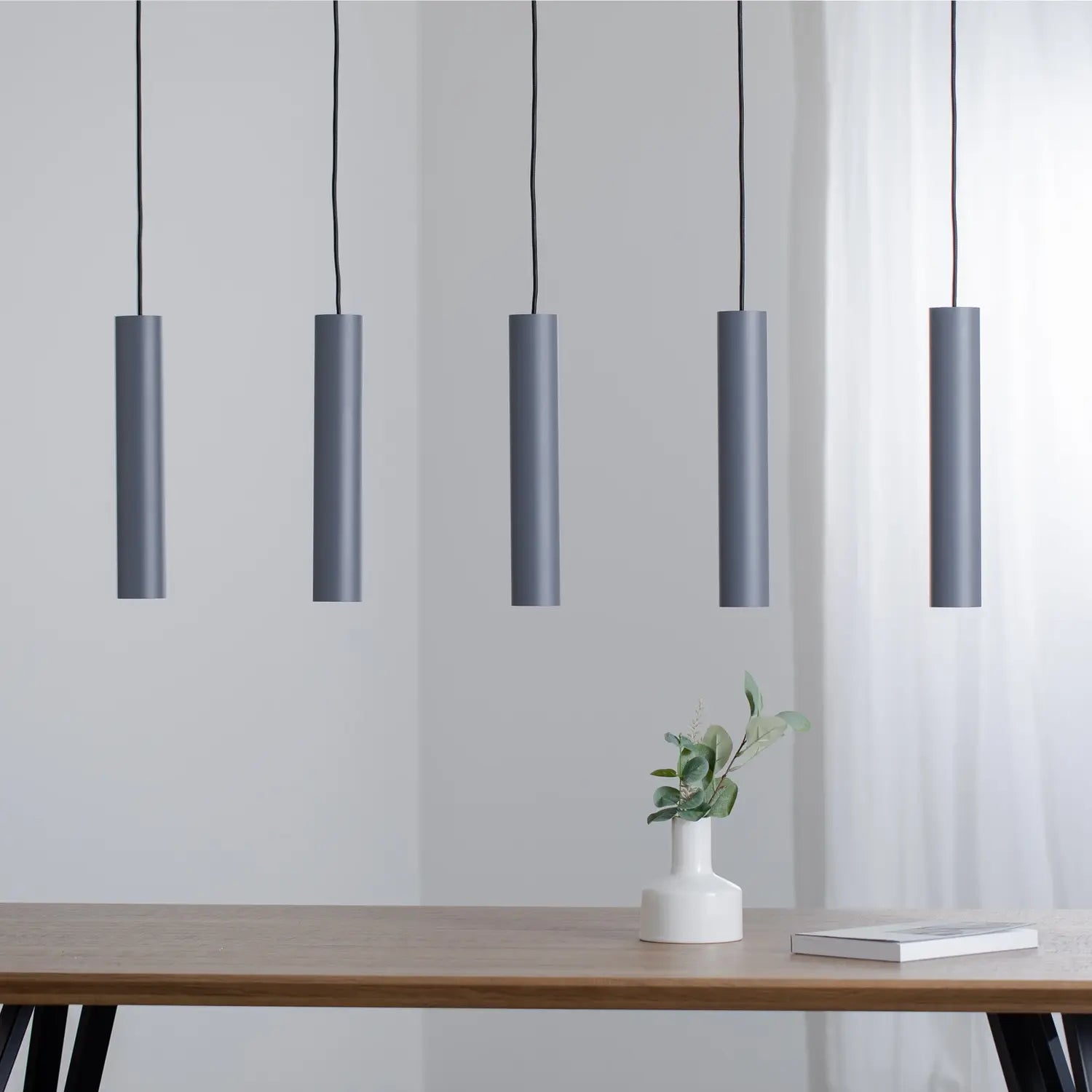B-Ware Hängeleuchte Brenta Pendelleuchte Grau Stahl Gu10 Led Lampe 110 Cm 5 Flammig - 5902553234275