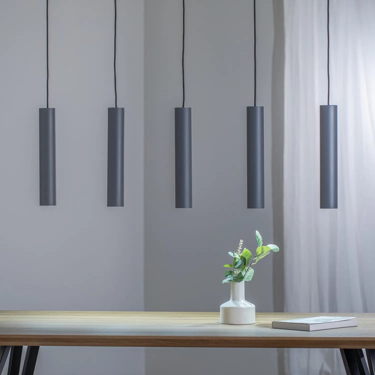 B-Ware Hängeleuchte Brenta Pendelleuchte Grau Stahl Gu10 Led Lampe 110 Cm 5 Flammig - 5902553234275