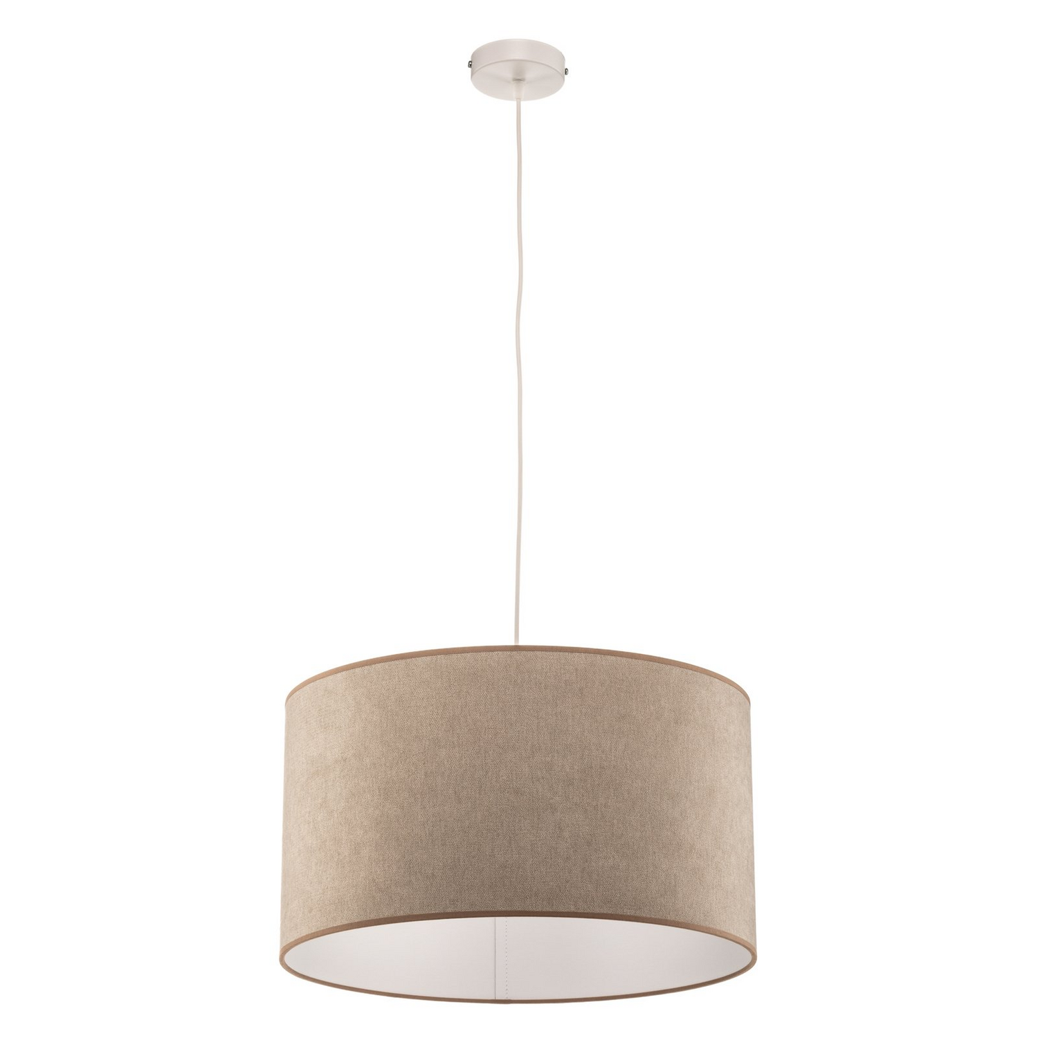 B-Ware Duolla Hängeleuchte Pendelleuchte Lampe Webmuster Beige Textil Kunststoff E27 - 5903689180627
