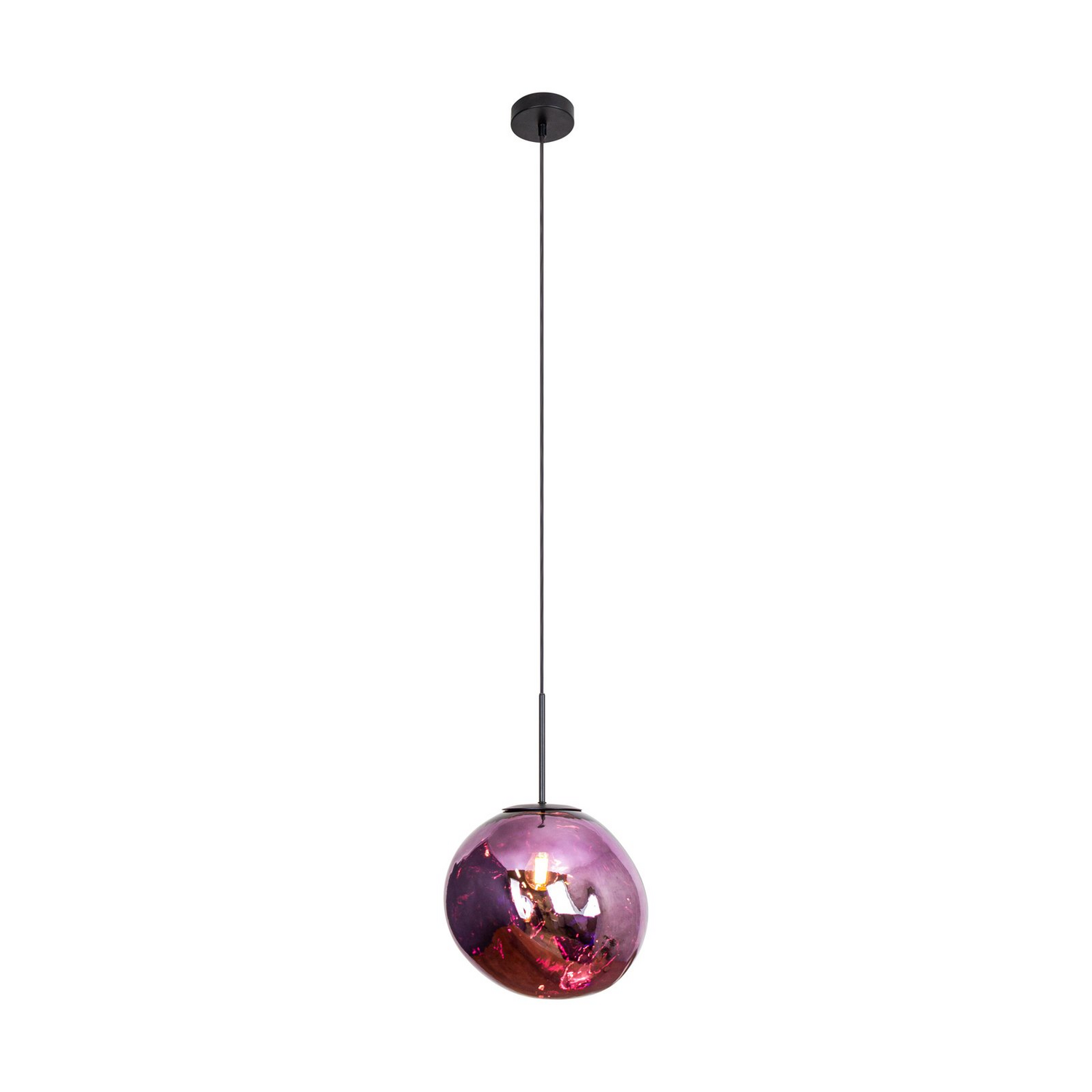 B-Ware Eco Light Hängeleuchte Pendelleuchte Canopus Violett Glas E27 Durchmesser 28314
