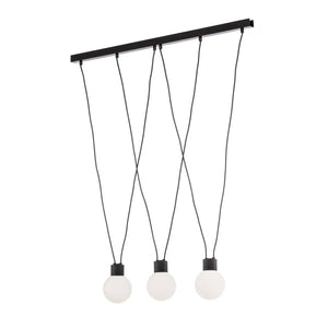 B-Ware Hängeleuchte Capri Pendelleuchte Schwarz Glas Metall 3 Flammig Dimmbar G9 Led