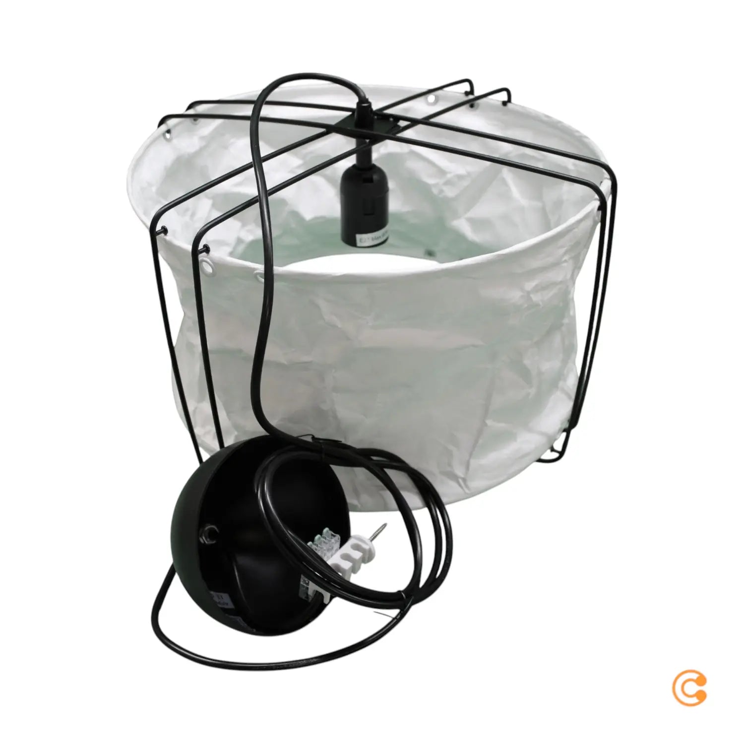 B-Ware Nordlux Pendelleuchte Hängelampe Cardine Weiß Schwarz Textil Metall E27 Led 35cm - 5704924015847
