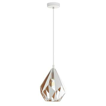 Eglo Hängeleuchte Carlton Hängelampe Deckenlampe Leuchte Lampe Weiß Gold ø20,5cm B-Ware - 9002759430016