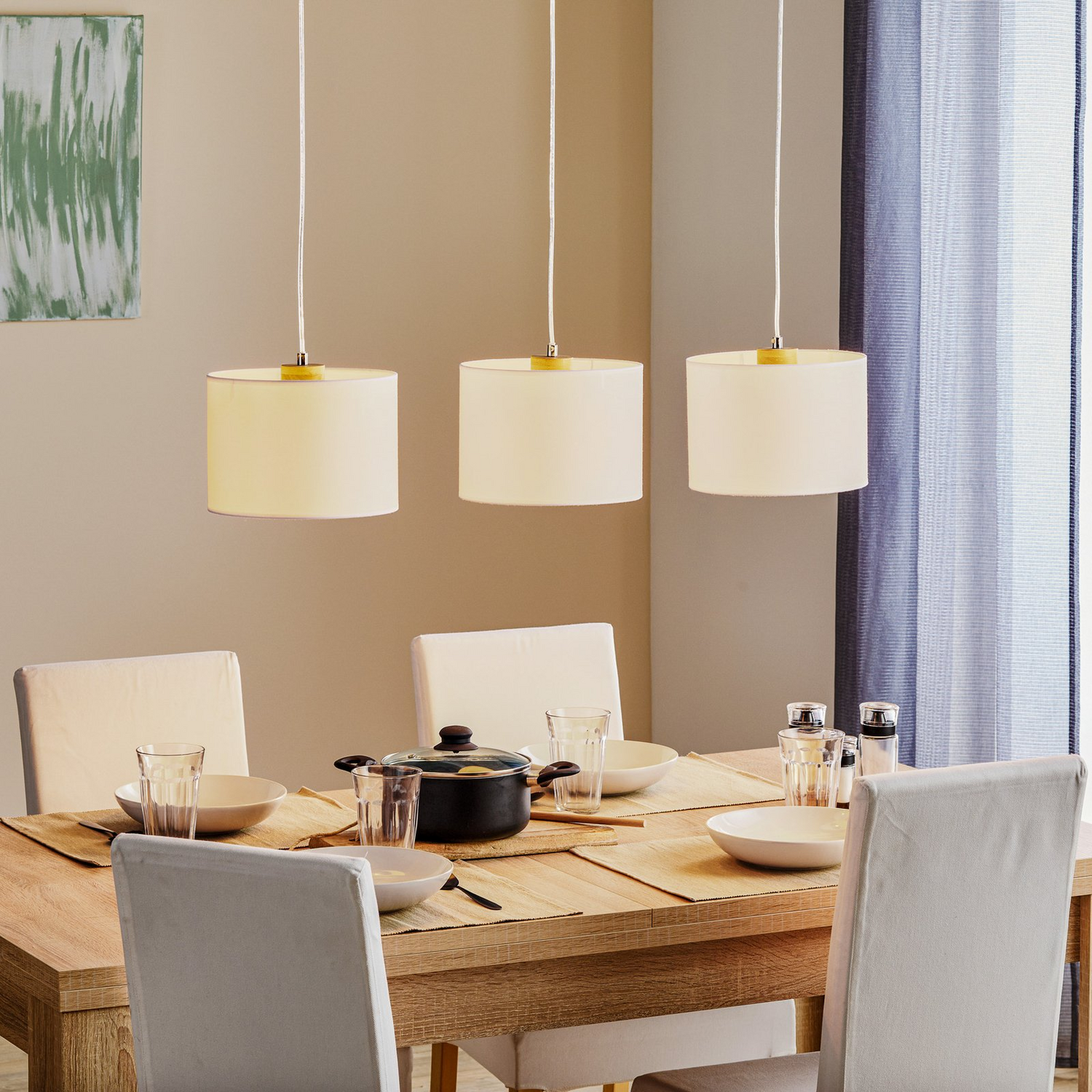 B-Ware Euluna Hängeleuchte Corralee  Deckenlampe Pendelleuchte Leuchte Weiß Dreiflammig - 5907642763810