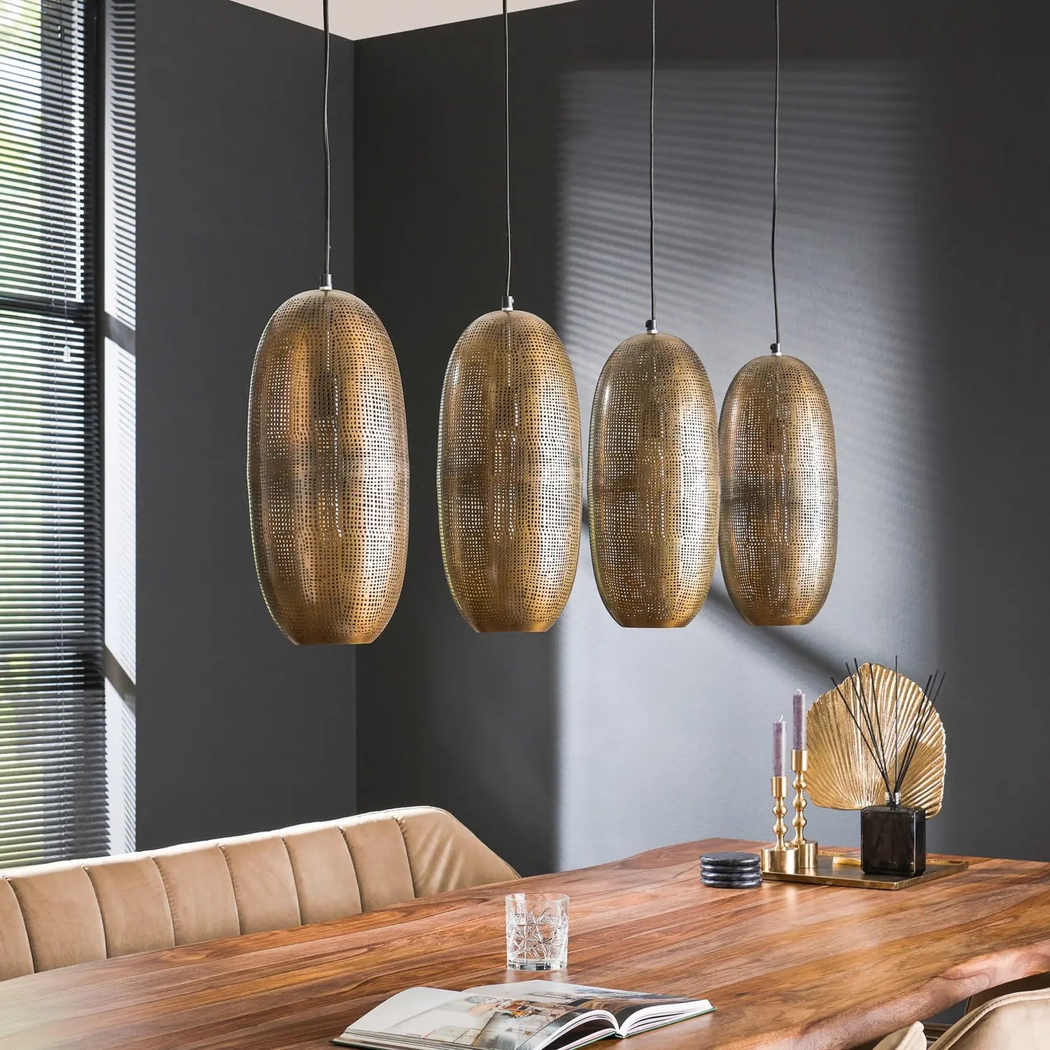B-Ware Cosima Hängeleuchte Pendelleuchte Esszimmer Bronze Antik Linear Leuchte Lampe - 8713244703331