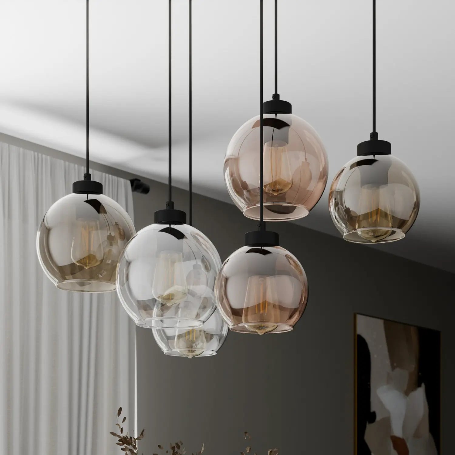 B-Ware Tk Lighting Cubus Hängeleuchte Pendelleuchte 6 Flg E27 Led 74 Cm Glas Siehe Text - 5901780521646