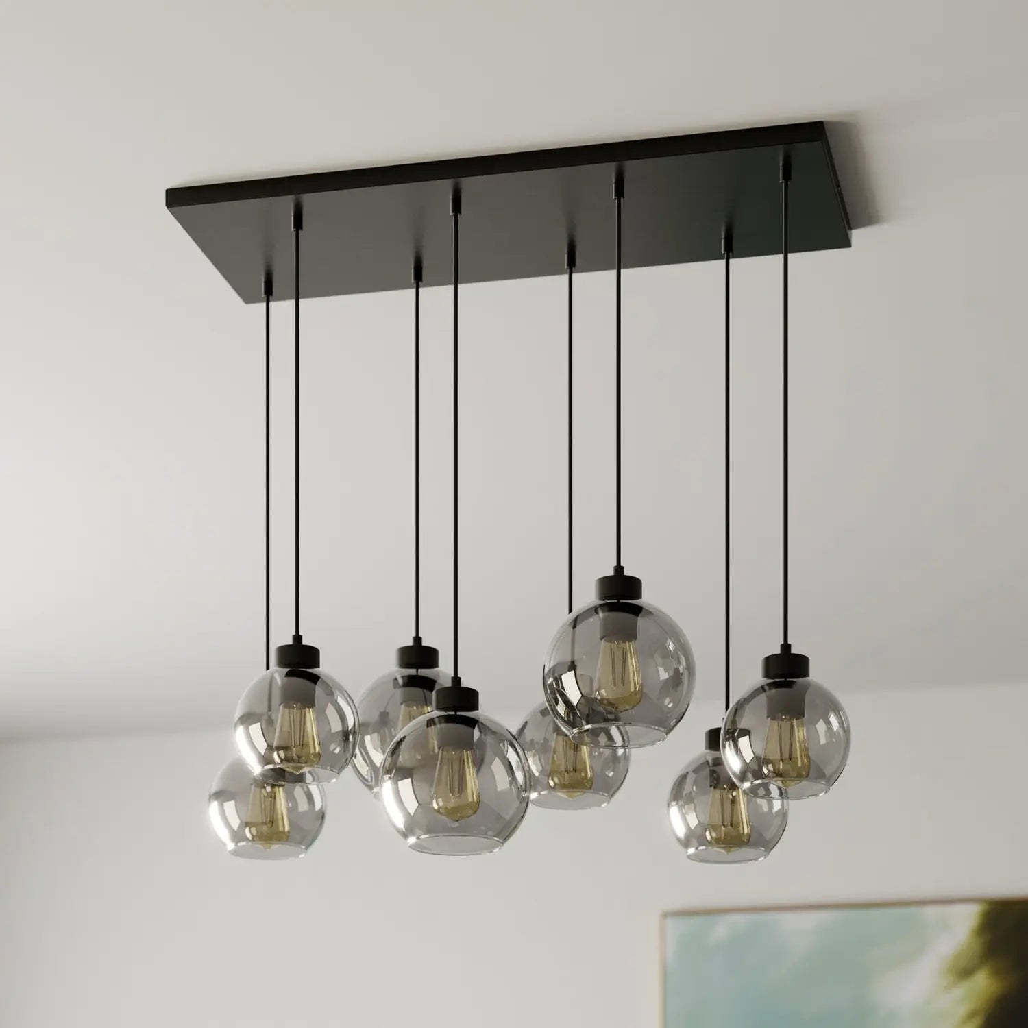 B-Ware Euluna Hängelampe Pendelleuchte Glas Rauchgrau Cubus Hängeleuchte Esszimmer 9914 - 5901780541132
