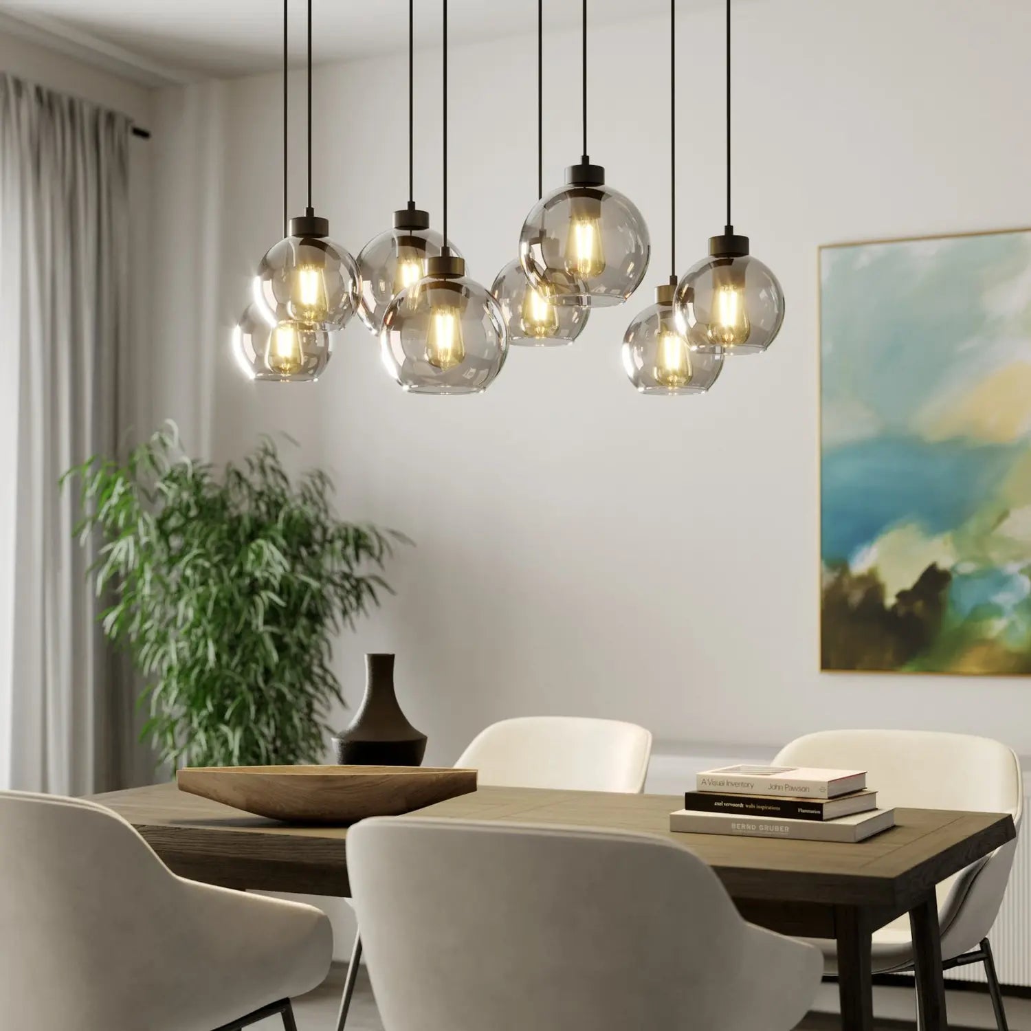 B-Ware Euluna Hängelampe Pendelleuchte Glas Rauchgrau Cubus Hängeleuchte Esszimmer 9914 - 5901780541132