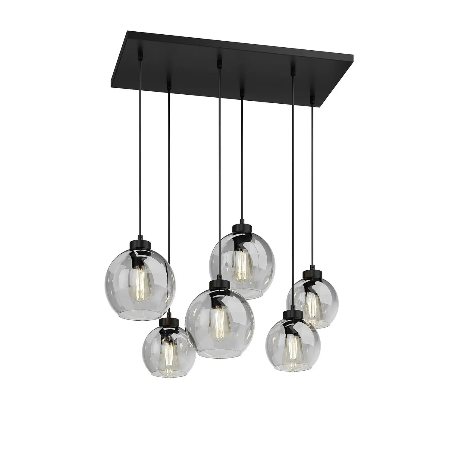 B-Ware Euluna Hängeleuchte Cubus Hängelampe Leuchte 6 Flg E27 Glas Graphit Siehe Text - 5901780528331