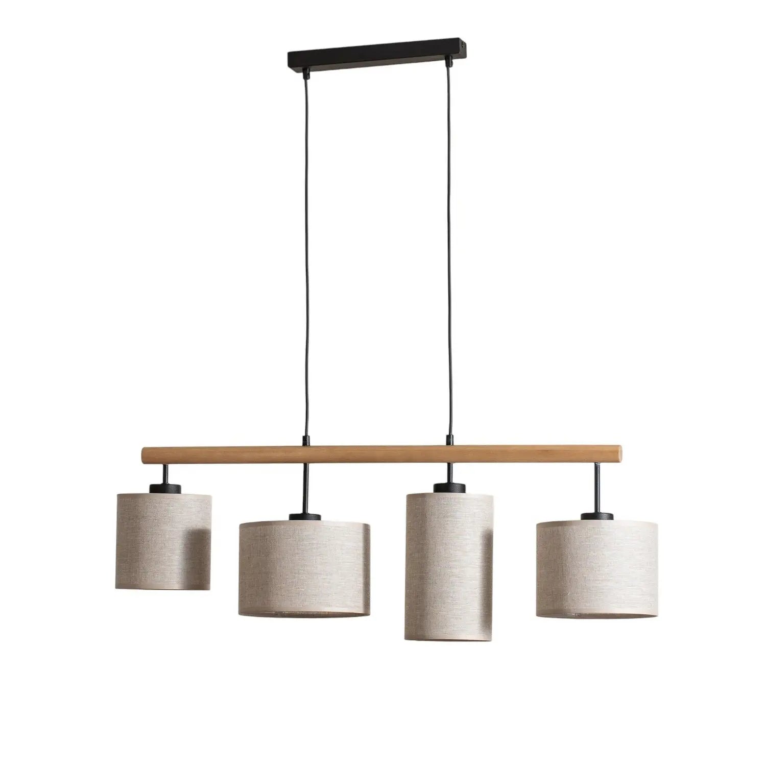 B-Ware Tk Lighting Hängeleuchte Deva Nature 4 Flammig Textil Hängelampe E27 Led Leuc952