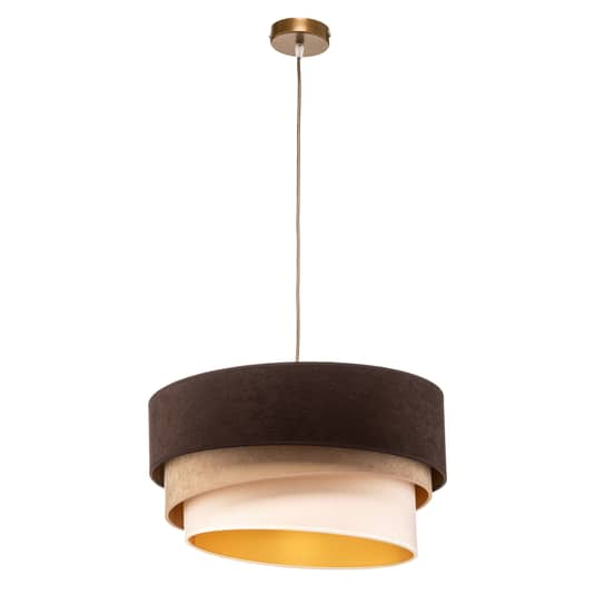 B-Ware Lampenwelt Hängeleuchte Devon Braun Beige Ecru Gold ø45cm Hängeleuchte Deckenlam - 5903689180245