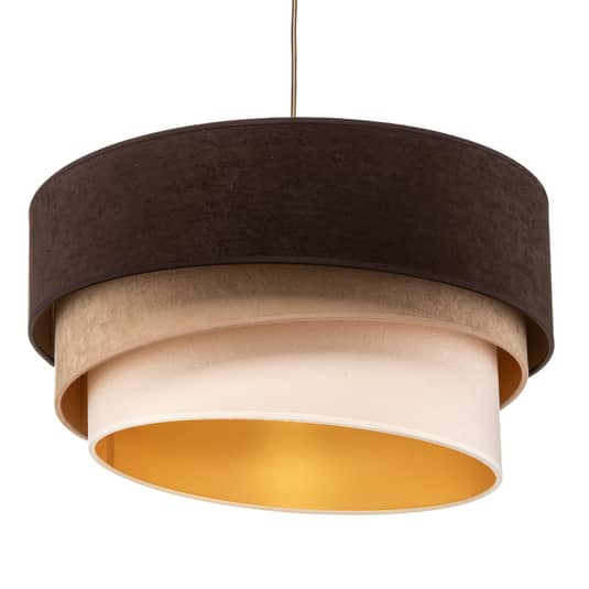 B-Ware Lampenwelt Hängeleuchte Devon Braun Beige Ecru Gold ø45cm Hängeleuchte Deckenlam - 5903689180245
