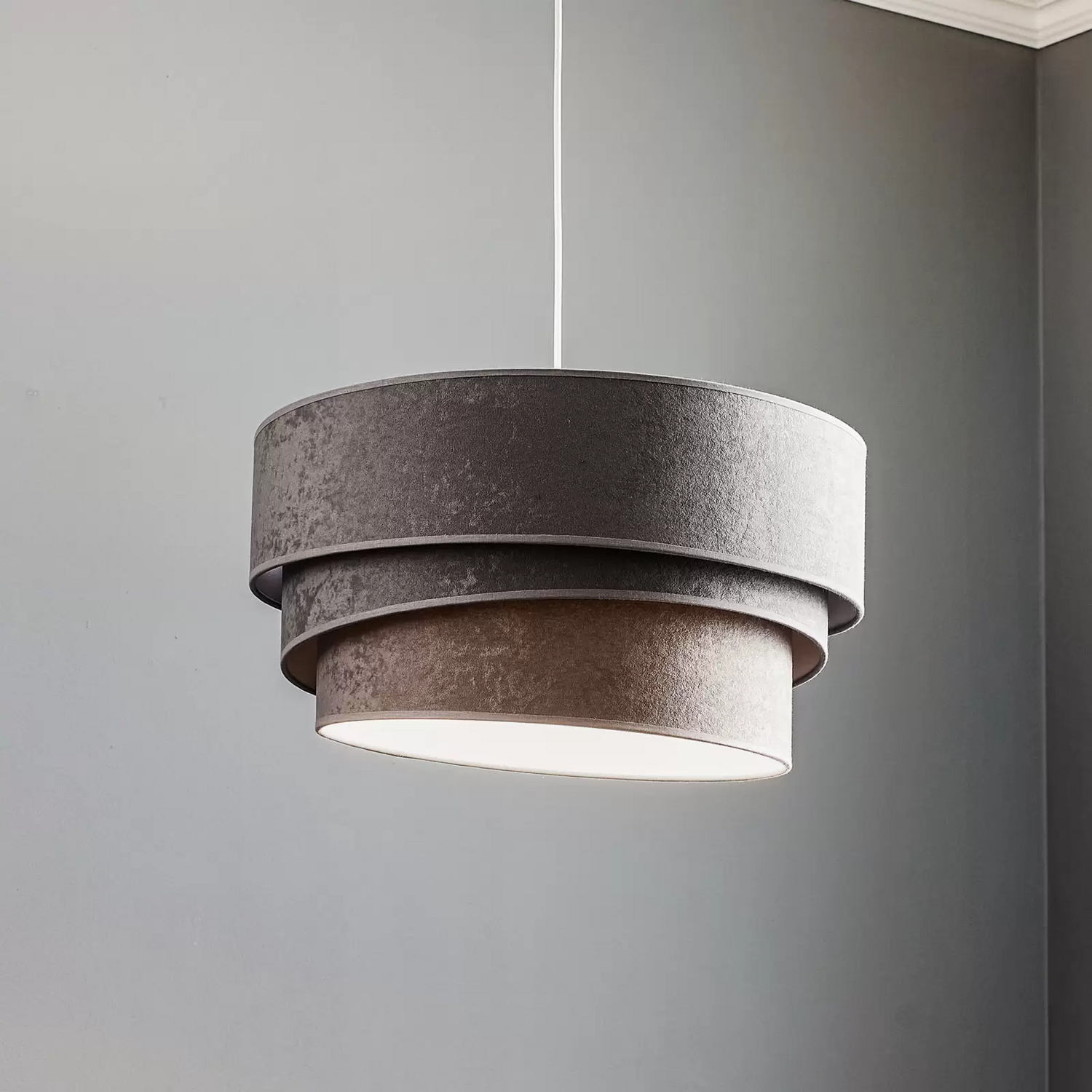 B-Ware Hängeleuchte Devon Grau/Weiß ø45cm E27 Hängelampe Lampe Leuchte Pendelleuchte - 5903689180207
