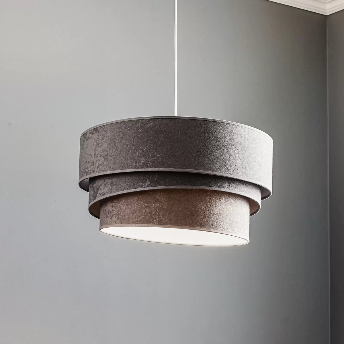 Hängeleuchte Devon grau/weiß Ø45cm E27 Hängelampe Lampe Leuchte Pendelleuchte - 5903689180207