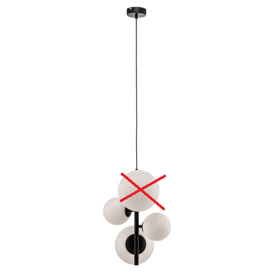 Euluna Hängeleuchte Dione Vierflammig Schwarz Deckenlampe E27 Siehe Text/Foto B-Ware - 5904798654306