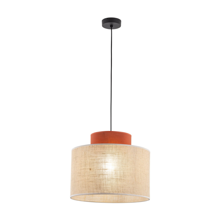Tk Lighting Hängeleuchte Duo Juteschirm Pendelleuchte ø20cm Rost/Naturbraun E27 B-Ware - 5901780531393