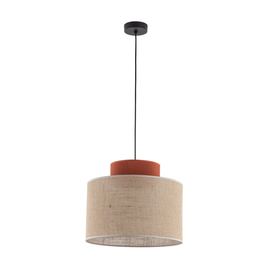 Tk Lighting Hängeleuchte Duo Juteschirm Pendelleuchte ø20cm Rost/Naturbraun E27 B-Ware - 5901780531393