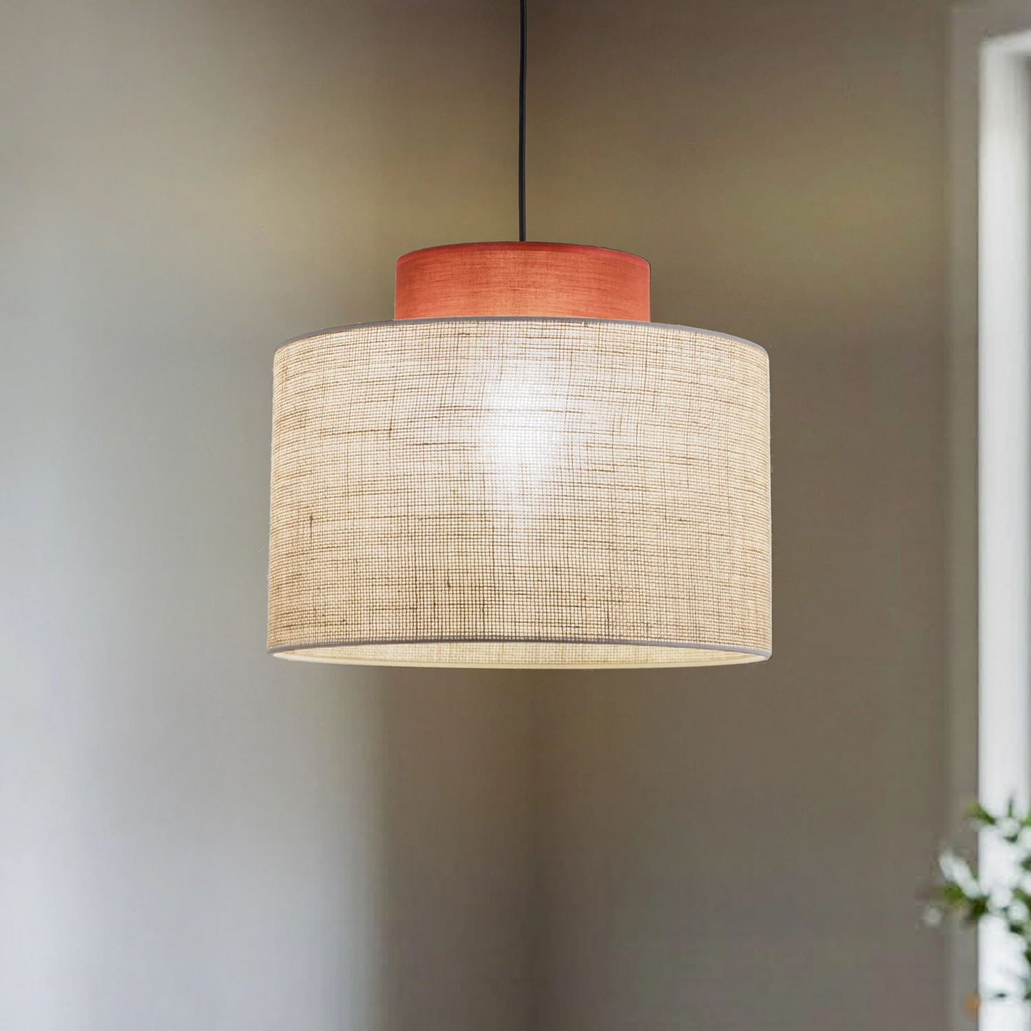 Hängeleuchte Duo ø 38 Cm Rostbraun Naturbraun Jute Deckenlampe Lampe Leuchte B-Ware - 10026657