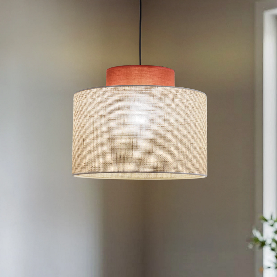Hängeleuchte Duo ø 38 Cm Rostbraun Naturbraun Jute Deckenlampe Lampe Leuchte B-Ware - 10026657