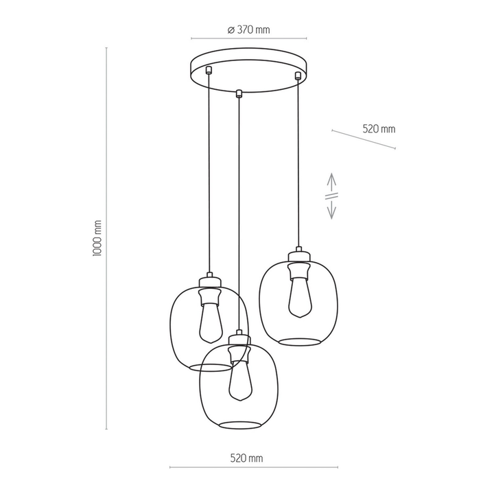 Euluna Hängeleuchte Elio Hängeleuchte Lampe Leuchte Dreiflammig Siehe Text/Foto B-Ware - 5901780531843