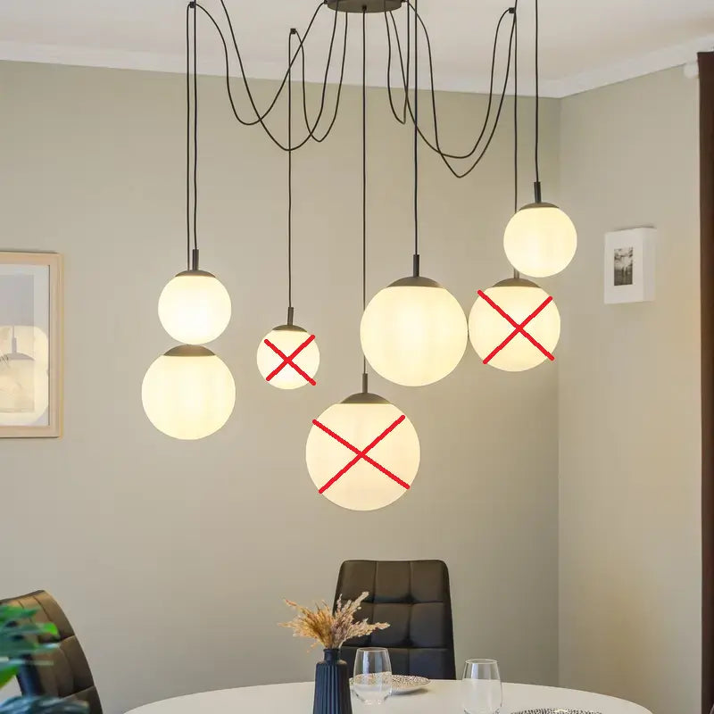 B-Ware Hängeleuchte Esme Opalglas Siebenflammig Dezentral Deckenlampe Deckenleuchte - 5901780547943