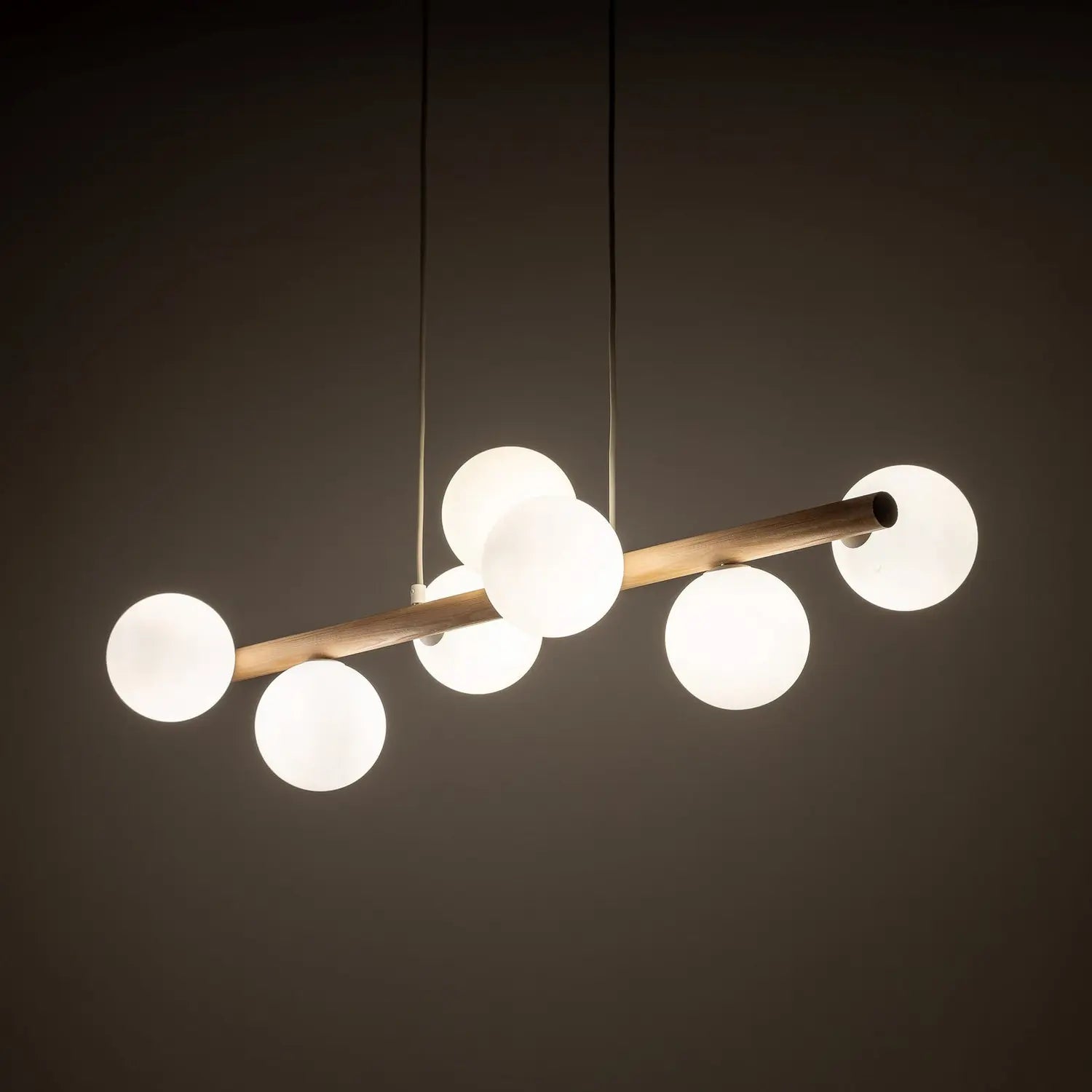 B-Ware Tk Lighting Hängeleuchte Estera Opalglas Holz Siebenflammig Deckenlampe Leuc413 - 5901780559052