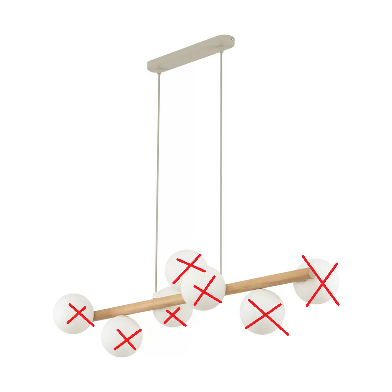 B-Ware Hängeleuchte Estera Opalglas Holz Siebenflammig Deckenlampe Siehe Text/Foto