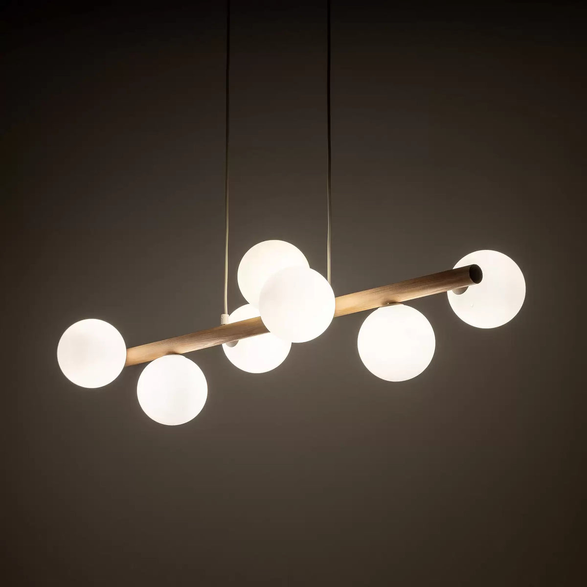 TK Lighting Hängeleuchte Estera Opalglas Holz siebenflammig Deckenlampe Leuchte - 5901780559052