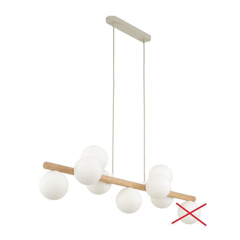 Hängeleuchte Estera Opalglas Holz Neunflammig Hängelampe Lampe Siehe Text/Foto B-Ware - 5901780559069