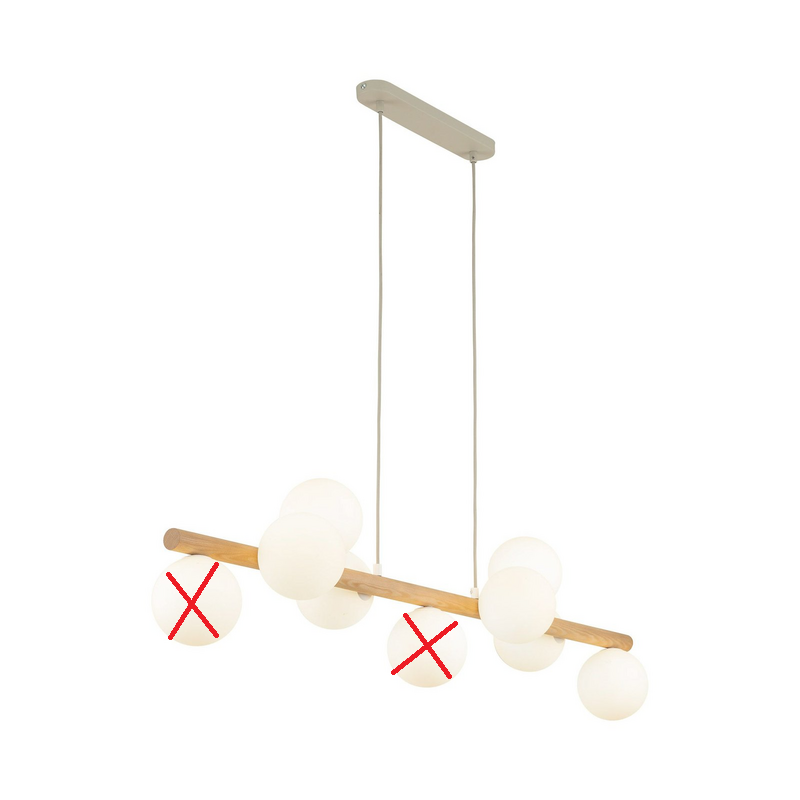 Hängeleuchte Estera Opalglas Holz neunflammig Hängelampe Lampe SIEHE TEXT/F37 - 5901780559069