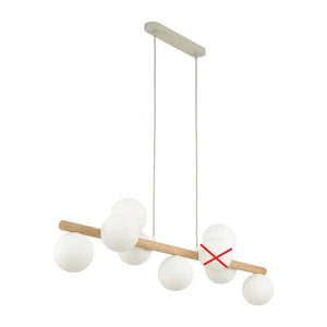 B-Ware Tk Lighting Hängeleuchte Estera Opalglas Holz 9flg Hängelampe Siehe Text/Foto