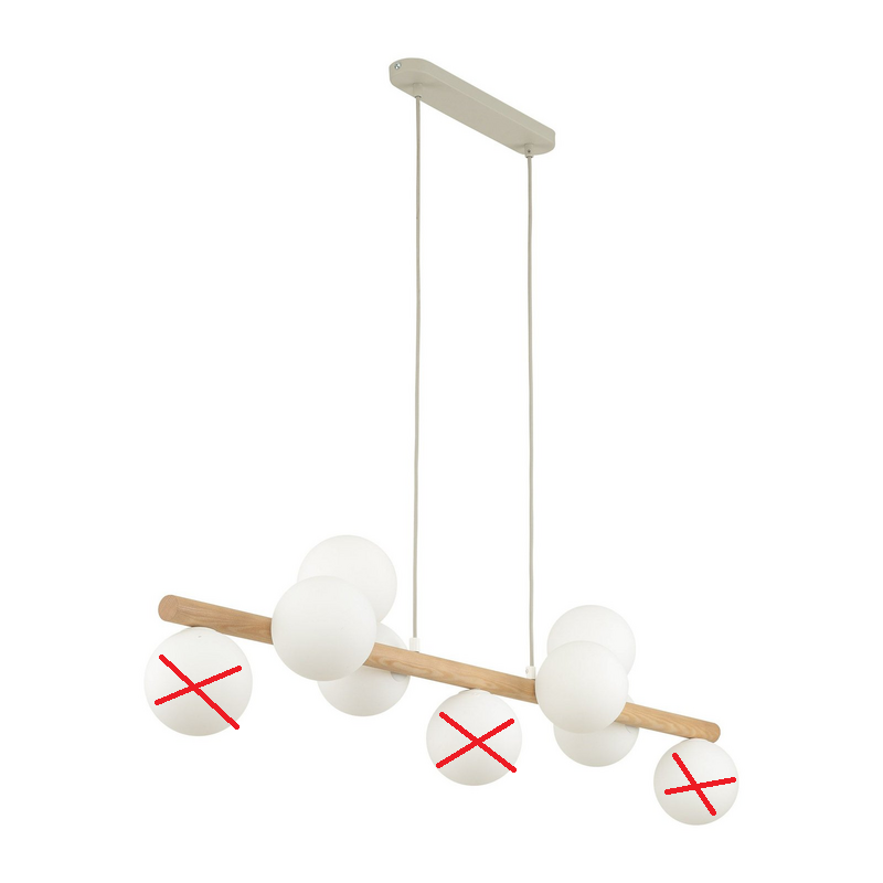 Hängeleuchte Estera Opalglas Holz Neunflammig Hängelampe Lampe Siehe Text/Foto B-Ware - 5901780559069