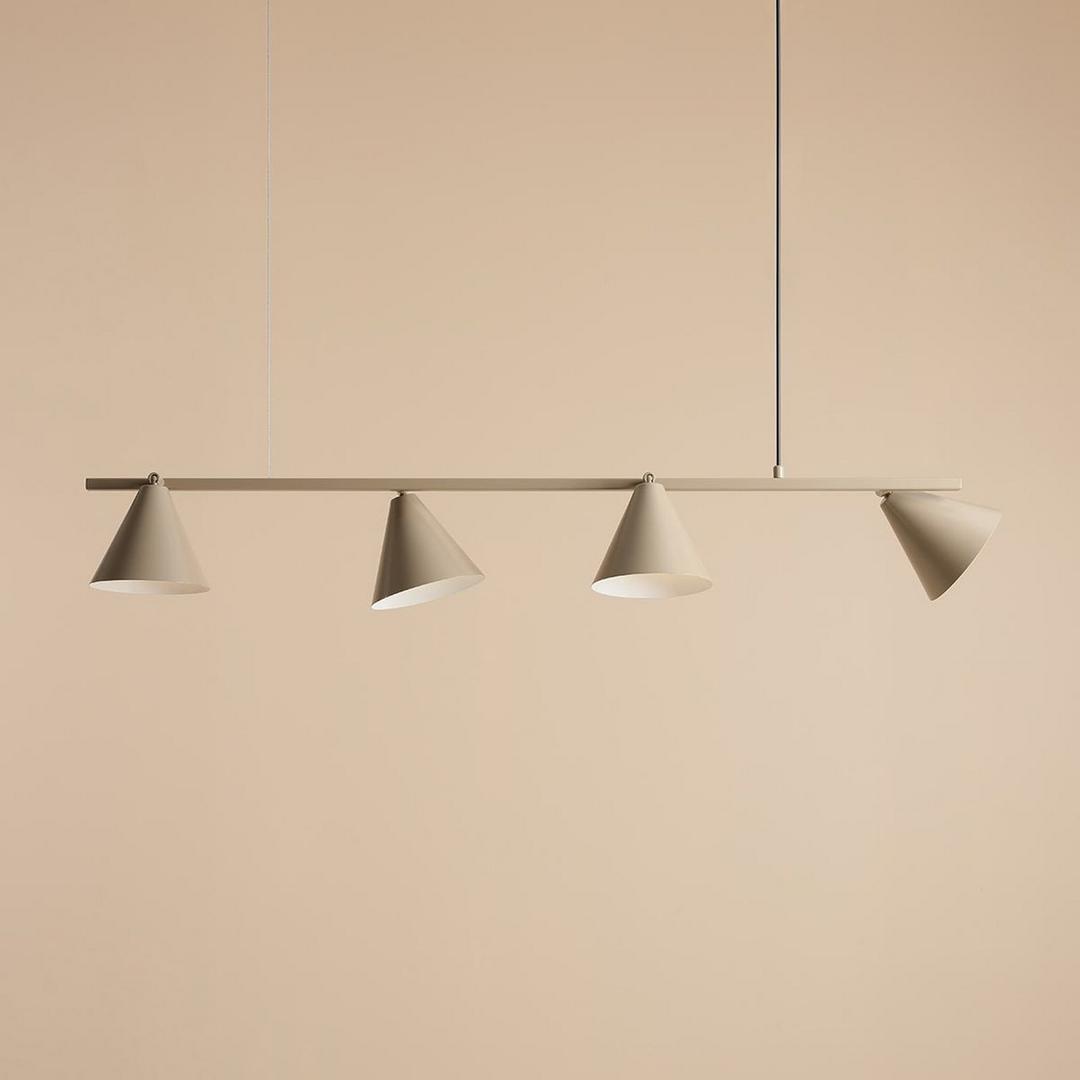 Markus Hängeleuchte Deckenlampe E27 Metall Beige 4 Flammig Kegel 80 W Hängelampe B-Ware - 5904798657543