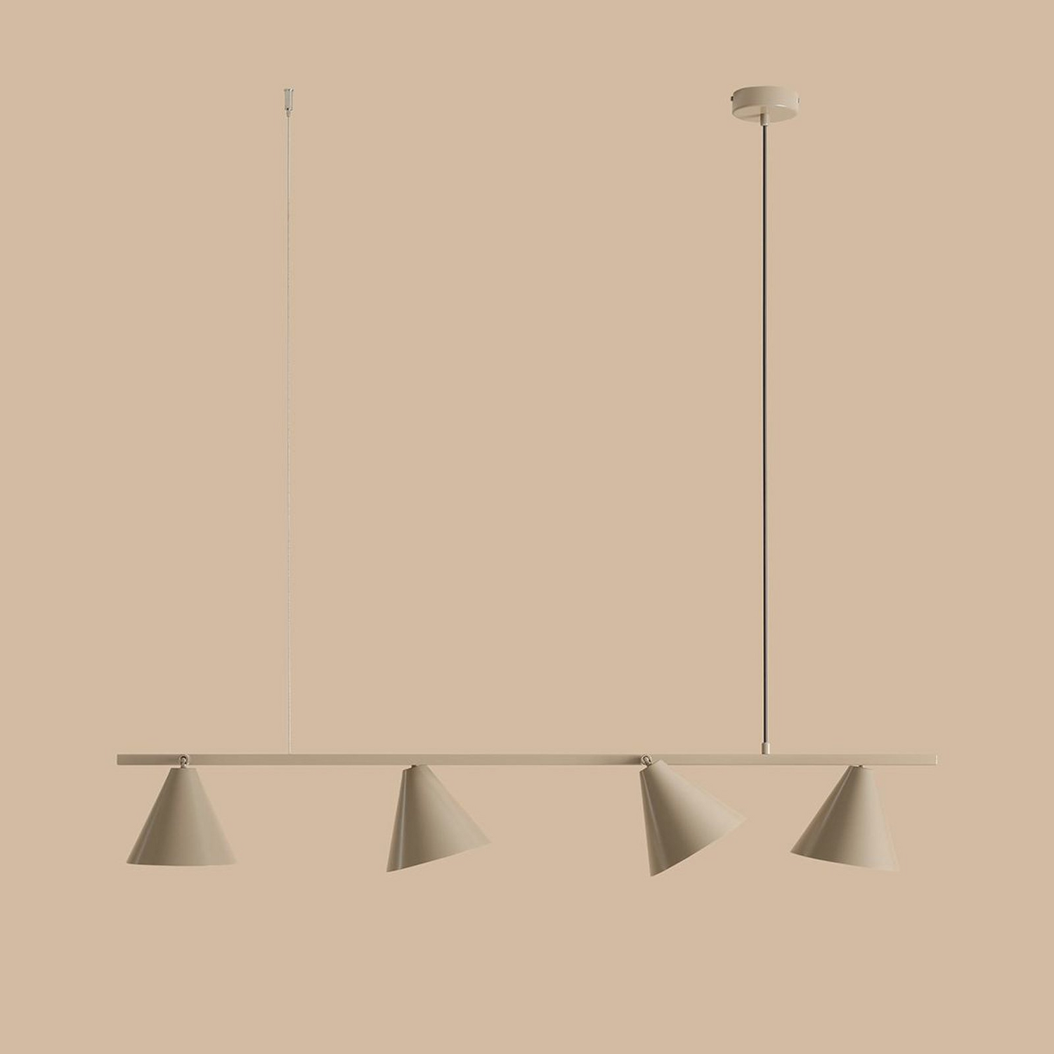 B-Ware Markus Hängeleuchte Deckenlampe E27 Metall Beige 4 Flammig Kegel 80 W Hängelampe