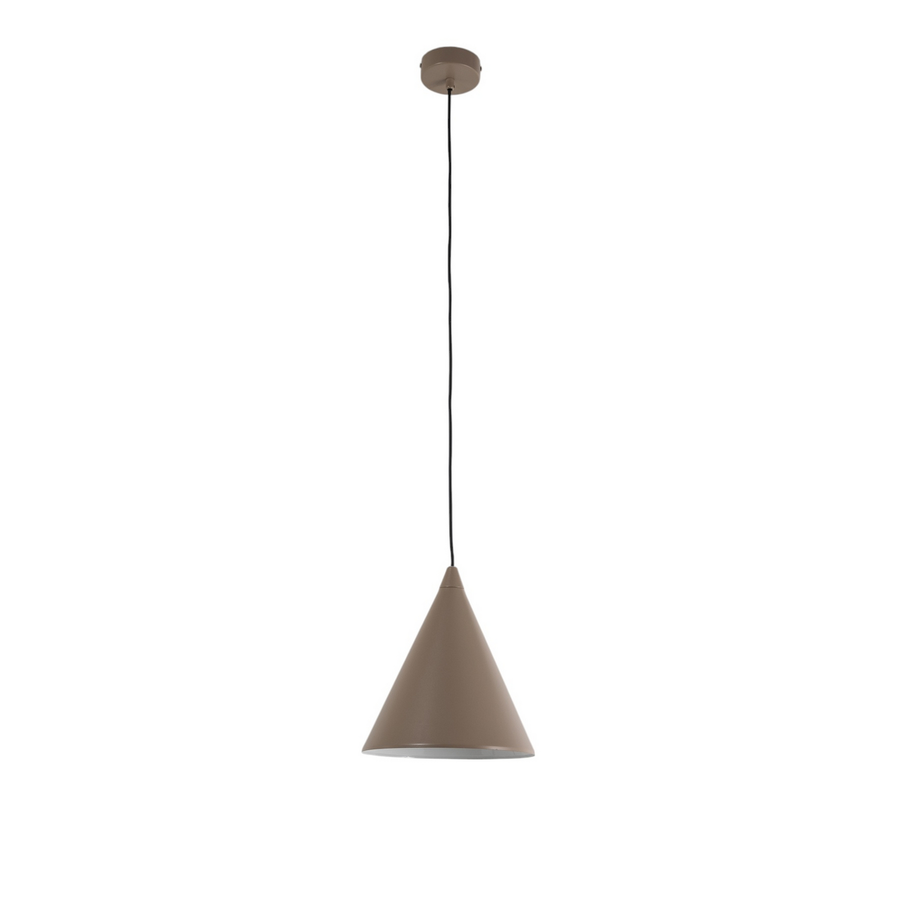Hängeleuchte Pendelleuchte Lampe Beige Metall Kegel E27 24cm Form B-Ware - 5904798657550