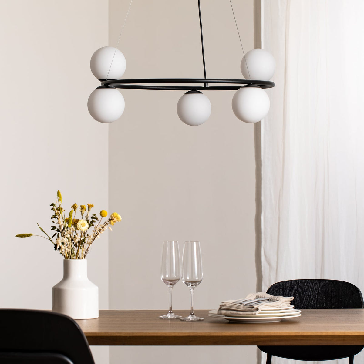 Hängeleuchte Gama Pendelleuchte schwarz Leuchte Lampe Glas G9 LED 5-flammig 68cm - 5907554417719