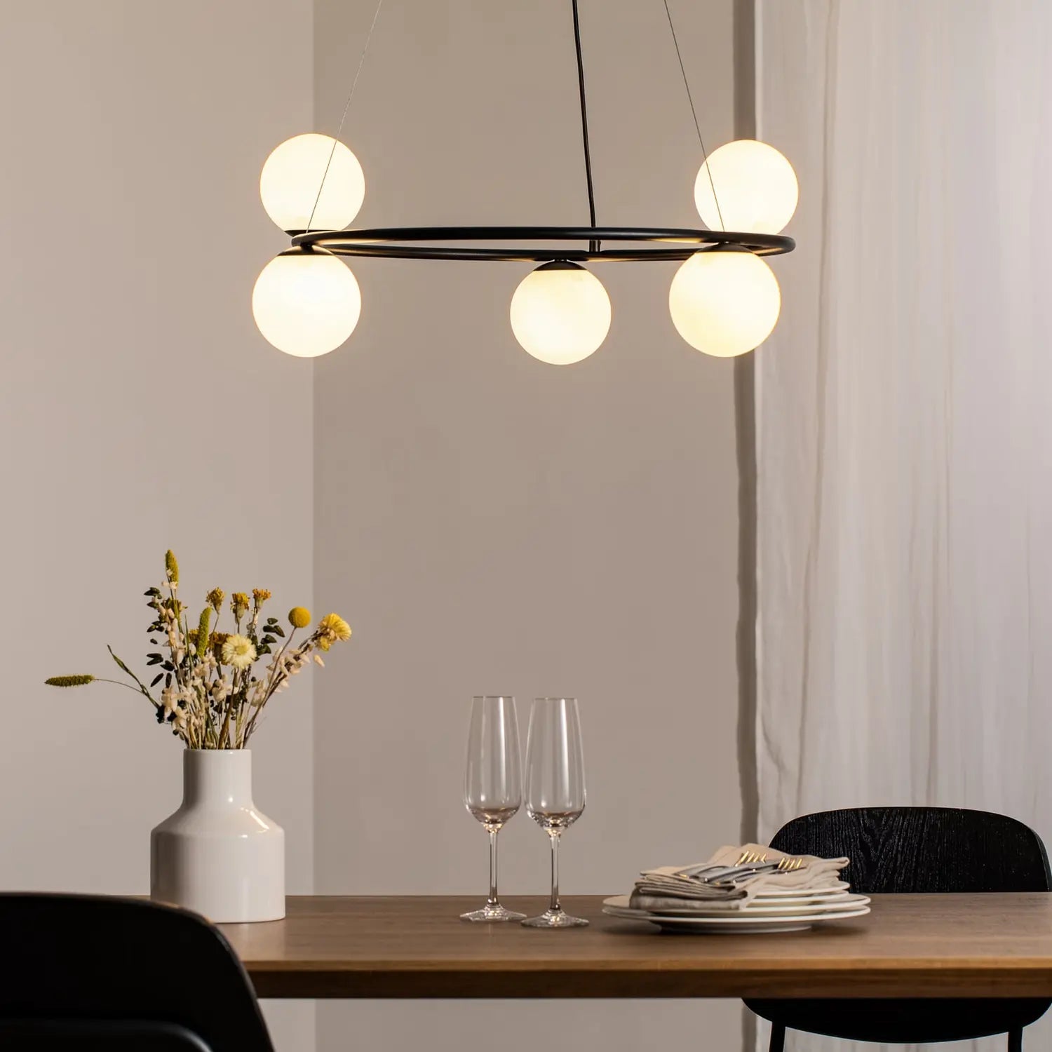 B-Ware Hängeleuchte Gama Pendelleuchte Schwarz Leuchte Lampe Glas G9 Led 5 Flammig 68cm - 5907554417719