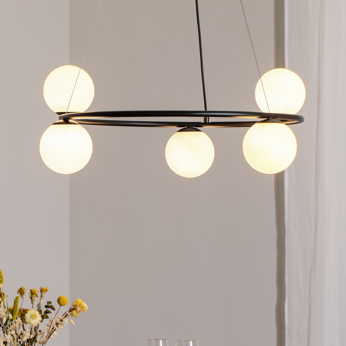 Hängeleuchte Gama Pendelleuchte schwarz Leuchte Lampe Glas G9 LED 5-flammig 68cm - 5907554417719