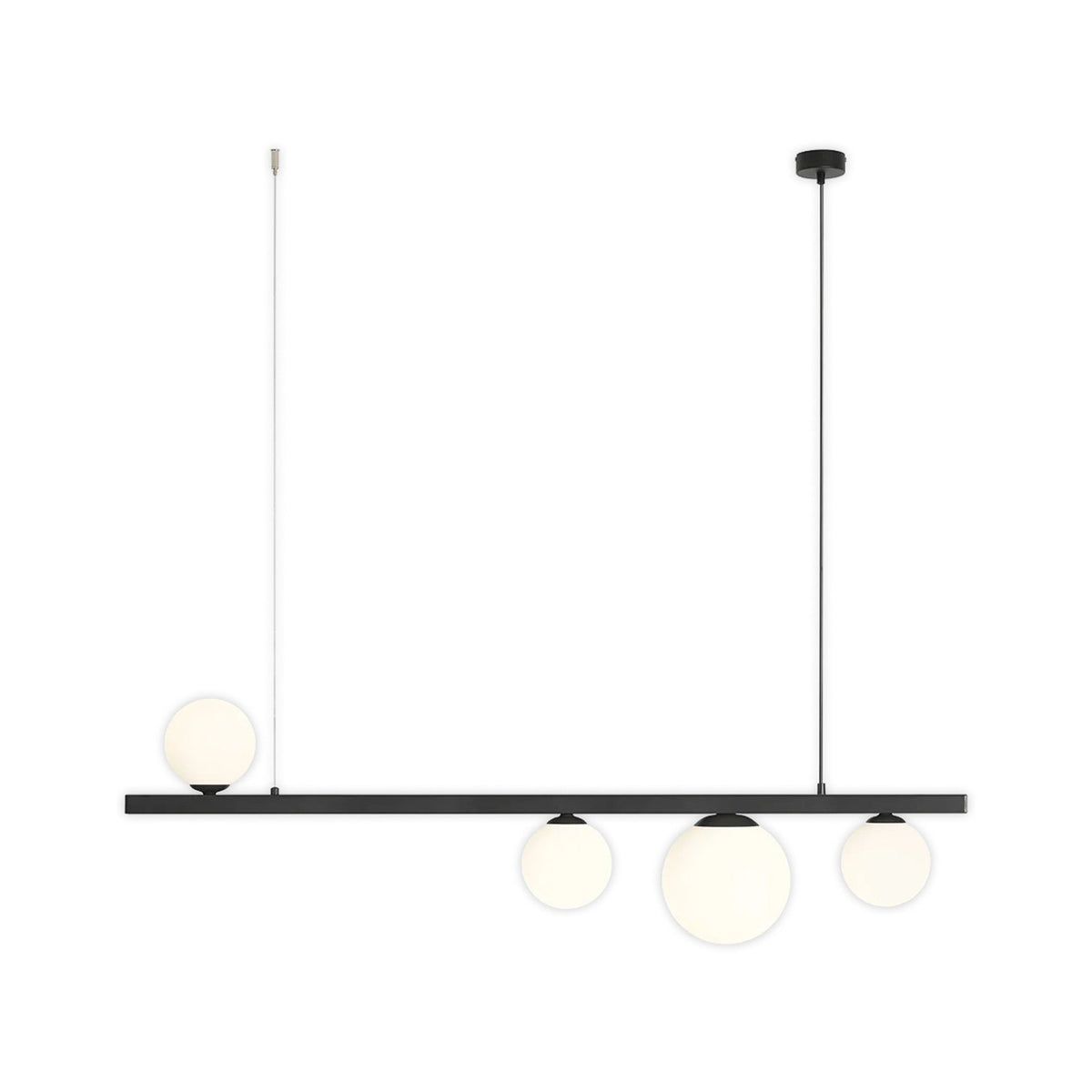 Hängeleuchte Pendelleuchte Garda Balken schwarz Metall Glas Esszimmer Lampe - 5904798655600