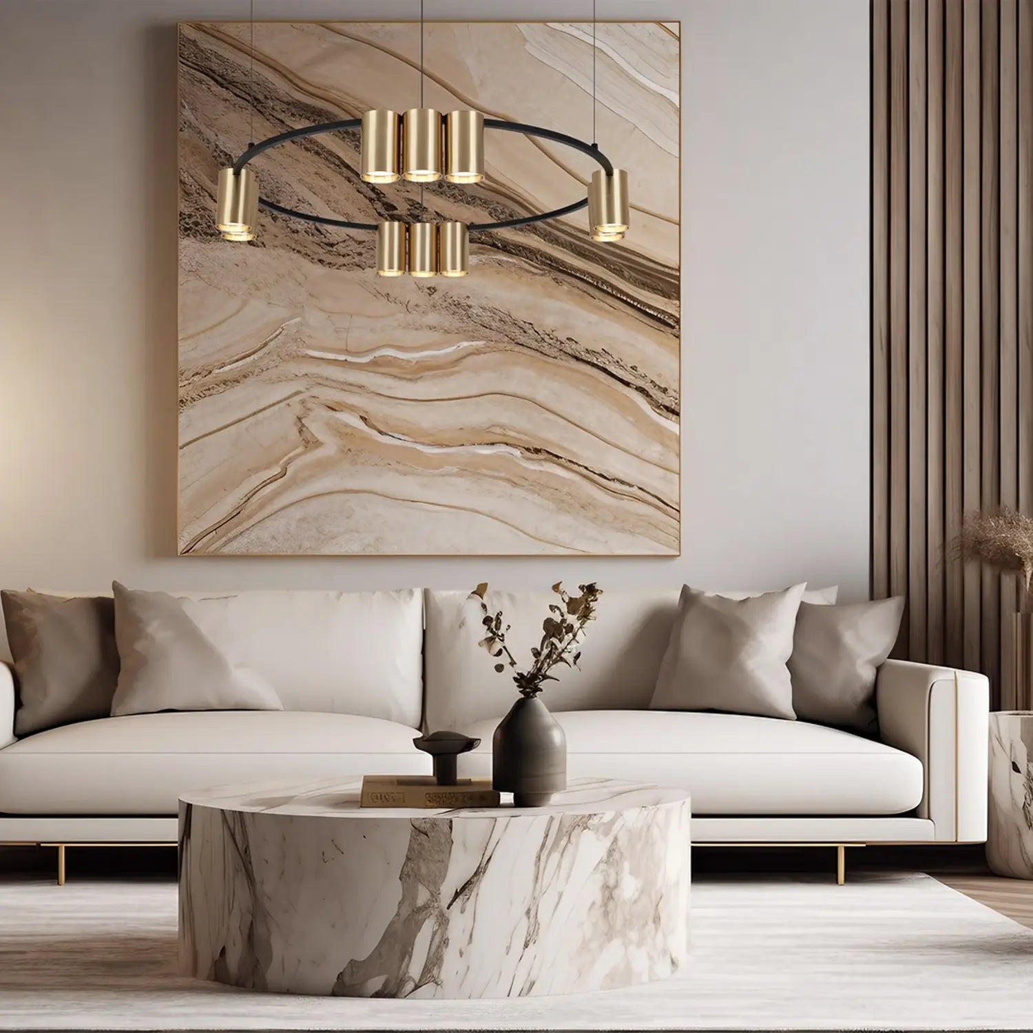 B-Ware Hängeleuchte Genesis Pendelleuchte Aluminium Schwarz Gold Gu10 Led ø 60 Cm Lampe - 5902693803751