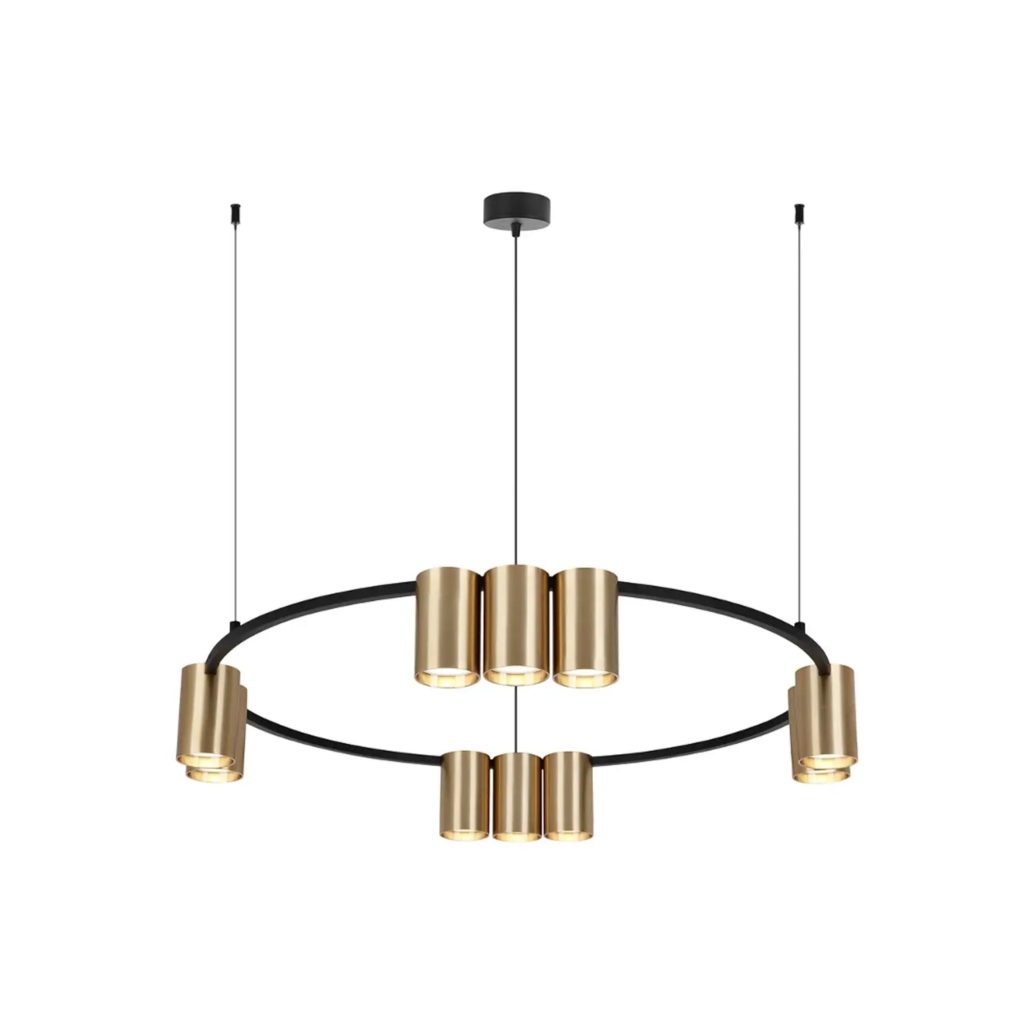 B-Ware Hängeleuchte Genesis Pendelleuchte Aluminium Schwarz Gold Gu10 Led ø 60 Cm Lampe - 5902693803751